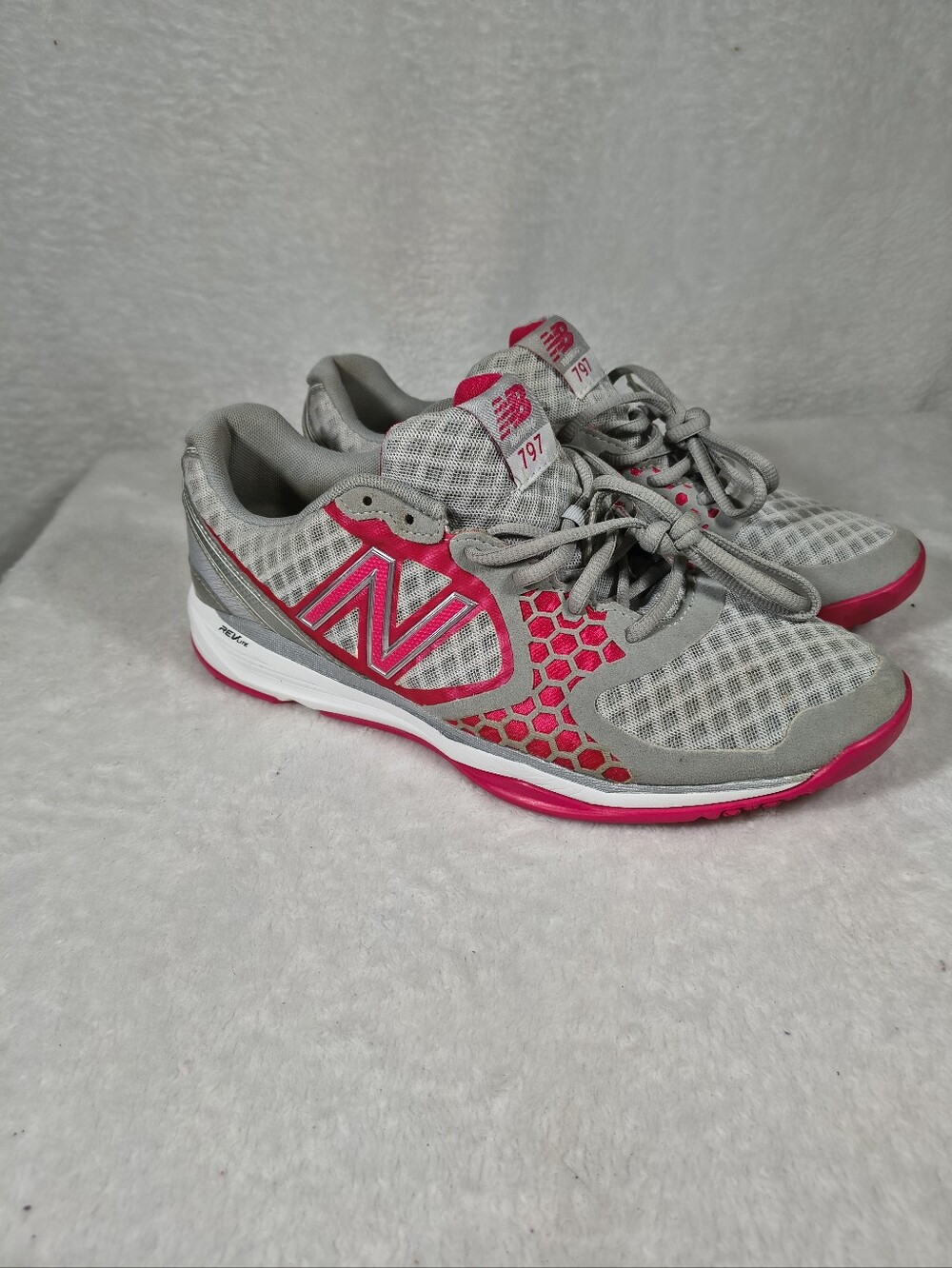 Women's Gray and Pink Running Shoes
